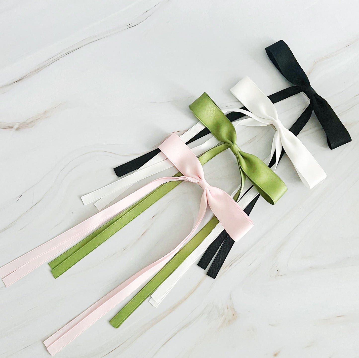 Ballerina Slim Bow Hair Clip Set Of 4-0