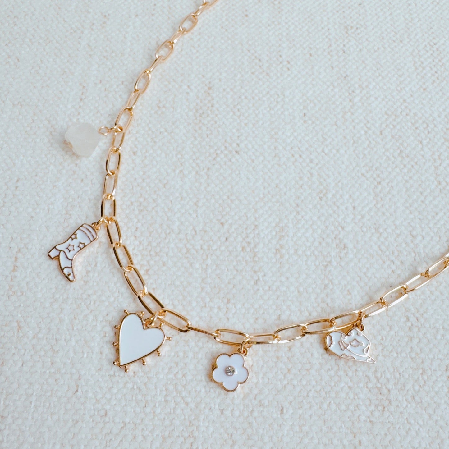 Yee-haw Heart Multi Charm Necklace-1