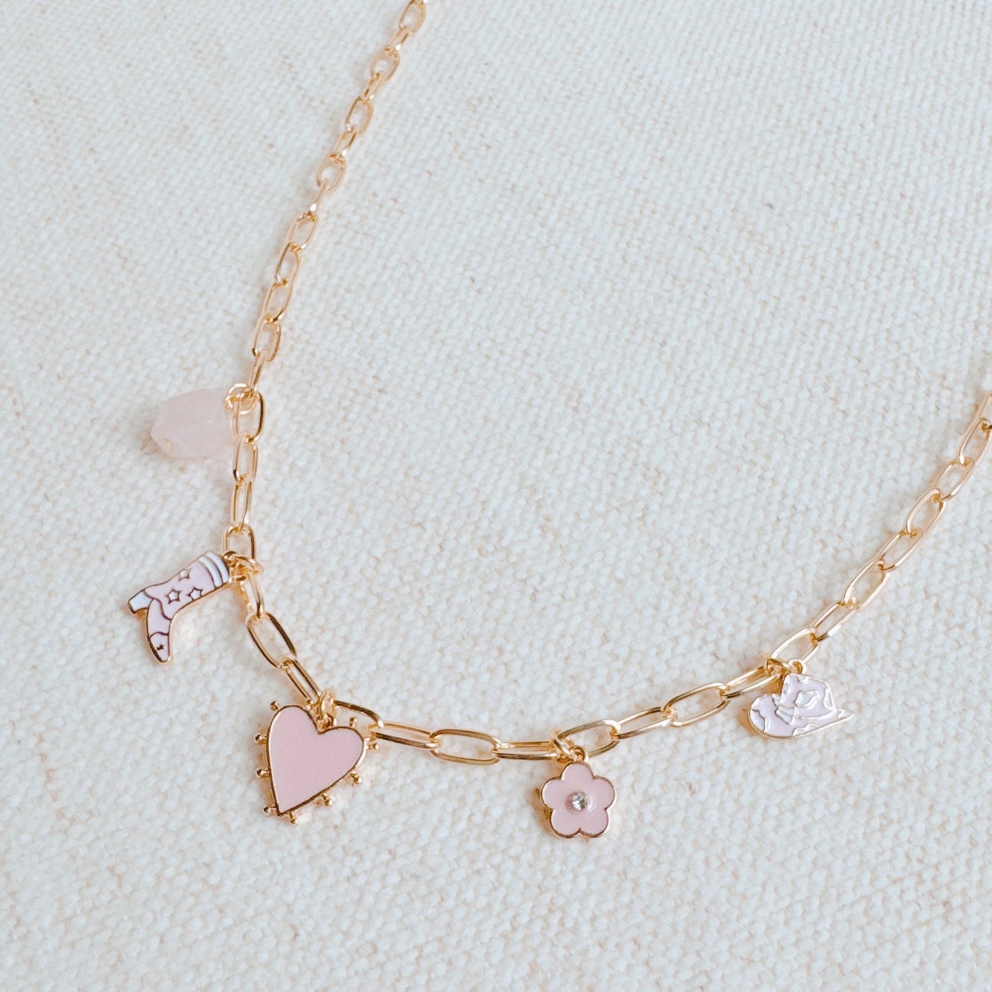 Yee-haw Heart Multi Charm Necklace-2