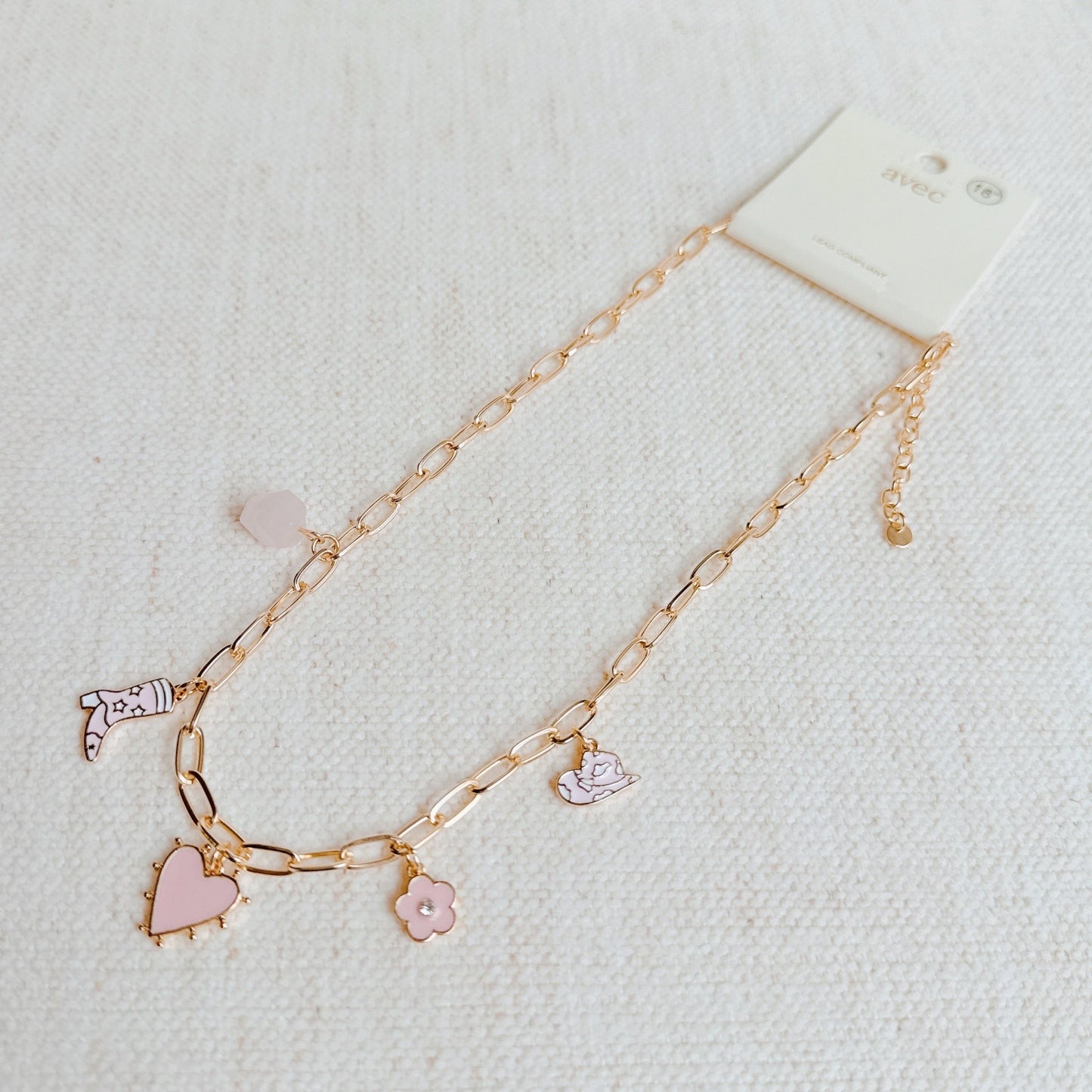 Yee-haw Heart Multi Charm Necklace-4