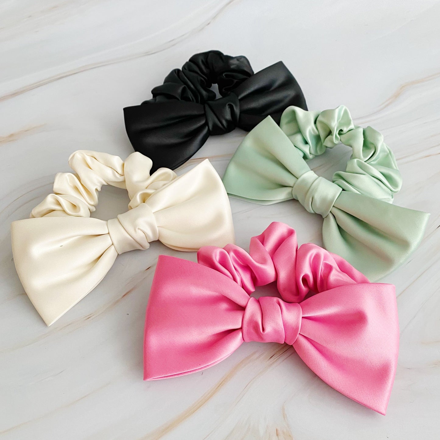 Satin Bow Tie Hair Scrunch-1