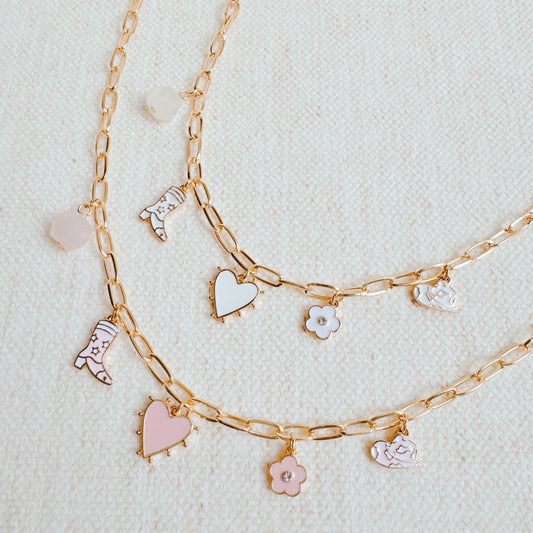 Yee-haw Heart Multi Charm Necklace-0