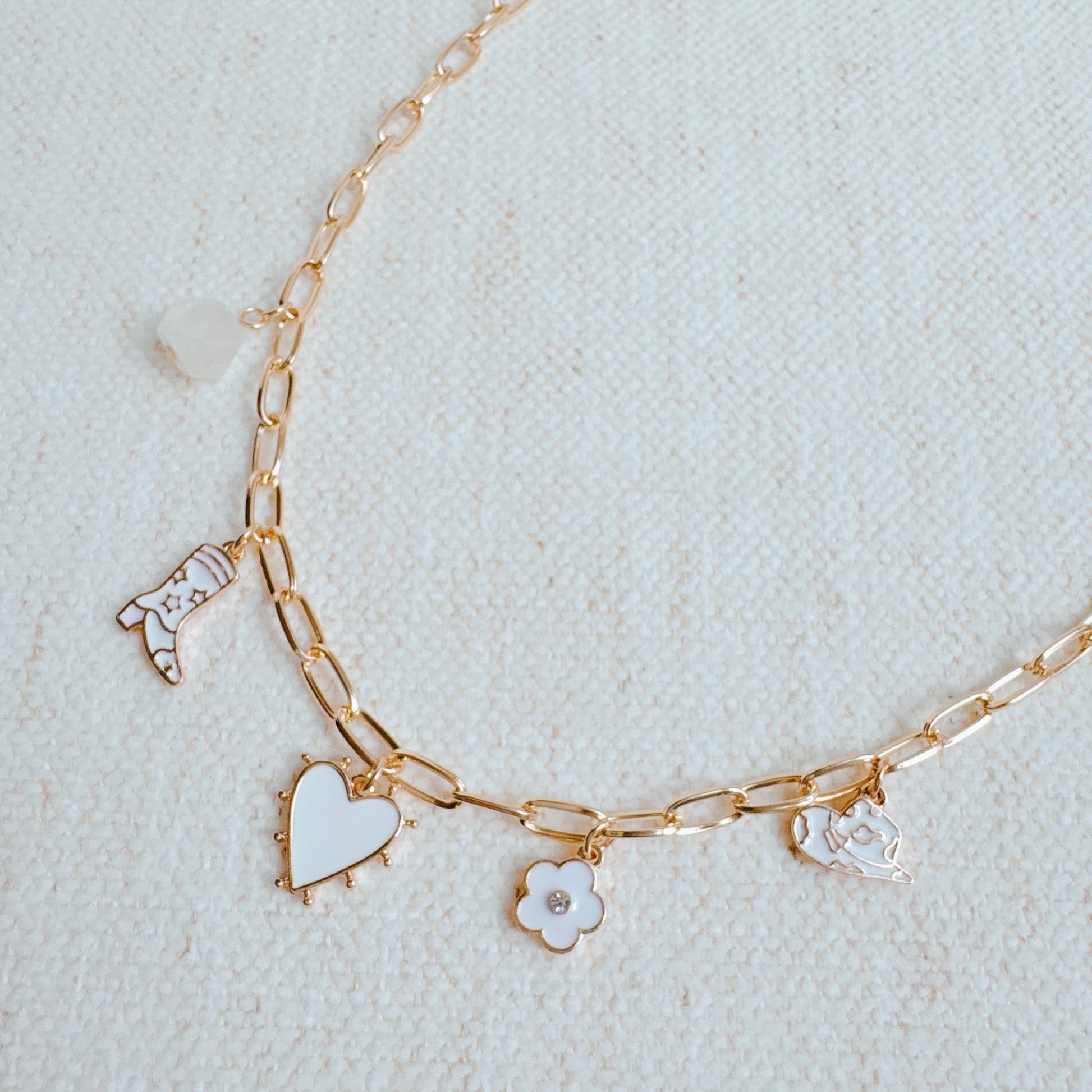 Yee-haw Heart Multi Charm Necklace-1