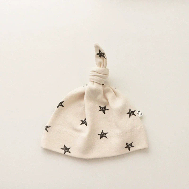 Autumn Arrival Baby Unisex Long Sleeves Star and Moon Pattern Crew Neck Onesies, Pants and Hat Sets-4